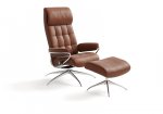 Stressless London High Back Recliner Chair with Star Base & Footstool 