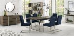 Bentley Designs Tivoli Dark Oak Uph Cantilever Chair - Dark Blue Velvet (Pair) [4201-09UC-VDB]
