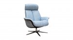 G Plan Lund Manual Recliner Chair & Stool (Veneered & Upholstered Side)