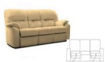 G Plan Mistral Three Seat Double Manual Recliner Sofa