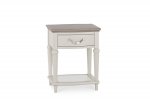 Bentley Designs Montreux Grey Washed Oak & Soft Grey Lamp Table With Drawer [6290-04]