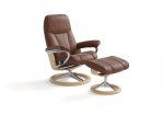Stressless Consul Small Recliner Chair & Footstool (Signature Base)