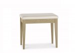 Bentley Designs Rimini Aged Oak & Weathered Oak Stool - Ivory Bonded Leather [5701-91]