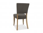 Bentley Designs Indus Rustic Oak Upholstered Chair - Dark Grey Fabric (Pair) [2003-09U-DGY]