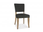 Bentley Designs Indus Rustic Oak Chair - Gun Metal Velvet Fabric (Pair) [5680-09U-VGU]