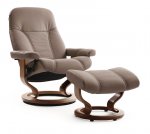 Stressless Consul Small Recliner Chair & Footstool (Classic Base) 
