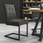 Bentley Designs Indus Cantilever Chair - Dark Grey Fabric (Pair) [2003-09UC-DGY]