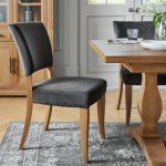 Bentley Designs Indus Rustic Oak Chair - Gun Metal Velvet Fabric (Pair) [5680-09U-VGU]