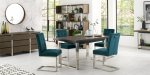 Bentley Designs Tivoli Dark Oak Uph Cantilever Chair - Sea Green Velvet (Pair) [4201-09UC-VGN]