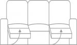 G Plan Malvern Three Seater Double Manual Recliner Sofa (Both Sides Recline)