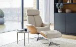 G Plan Lund Manual Recliner Chair & Stool (Full Veneered Side Only)