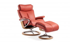 Stressless Magic Small Recliner Chair & Footstool (Signature Base)