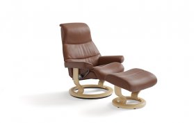 Stressless View Medium Recliner Chair & Footstool (Classic Base) 