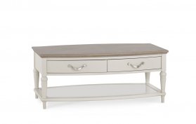 Bentley Designs Montreux Grey Washed Oak & Soft Grey Coffee Table With Drawers [6290-05]
