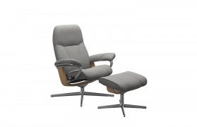 Stressless Consul Large Recliner Chair & Footstool (Cross Base)