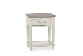 Bentley Designs Montreux Grey Washed Oak & Soft Grey Lamp Table With Drawer [6290-04]