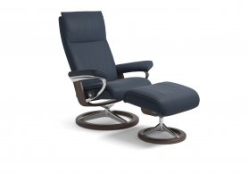 Stressless Aura Small Recliner Chair & Footstool (Signature Base)