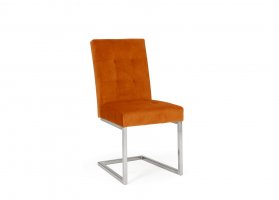 Bentley Designs Tivoli Dark Oak Uph Cantilever Chair - Harvest Pumpkin Velvet (Pair) [4201-09UC-VHP]