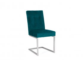 Bentley Designs Tivoli Dark Oak Uph Cantilever Chair - Sea Green Velvet (Pair) [4201-09UC-VGN]