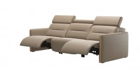 Stressless Emily Three Seater Double Power Recliner Sofa (Wood Arm)