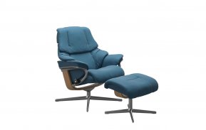 Stressless Reno Small Recliner Chair & Footstool (Cross Base)