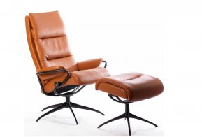 Stressless Tokyo High Back Recliner Chair with Star Base & Footstool