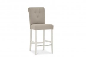 Bentley Designs Montreux Soft Grey Upholstered Bar Stool - Grey Bonded Leather (Pair) [6290-09BSU-GR]