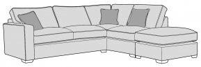 Buoyant Chicago Corner Sofa Standard Back With Large Footstool  (LH2, RFC, FST)