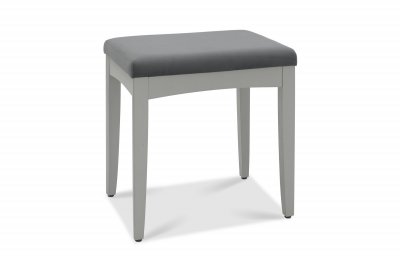 Bentley Designs Whitby Scandi Oak & Warm Grey Grey Stool - Gun Metal Velvet [4030-91]