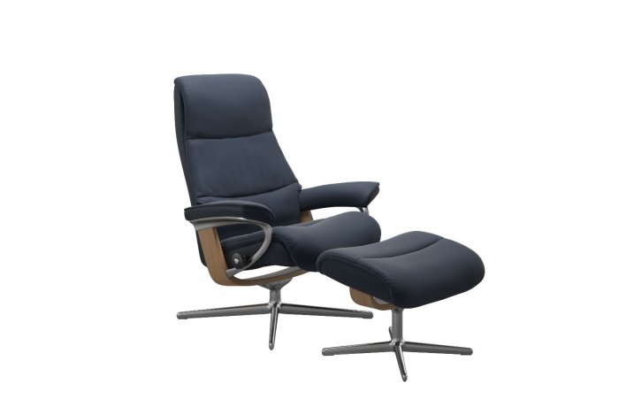 Stressless View Large Recliner Chair & Footstool (Cross Base)