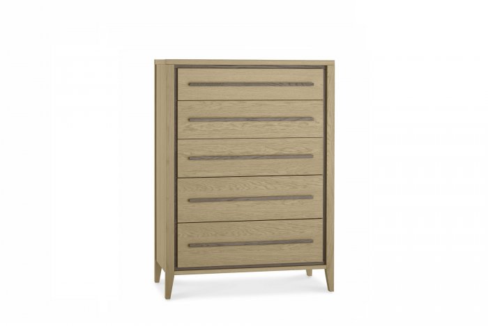 Bentley Designs Rimini Aged Oak & Weathered Oak 5 Drawer Chest [5701-75]