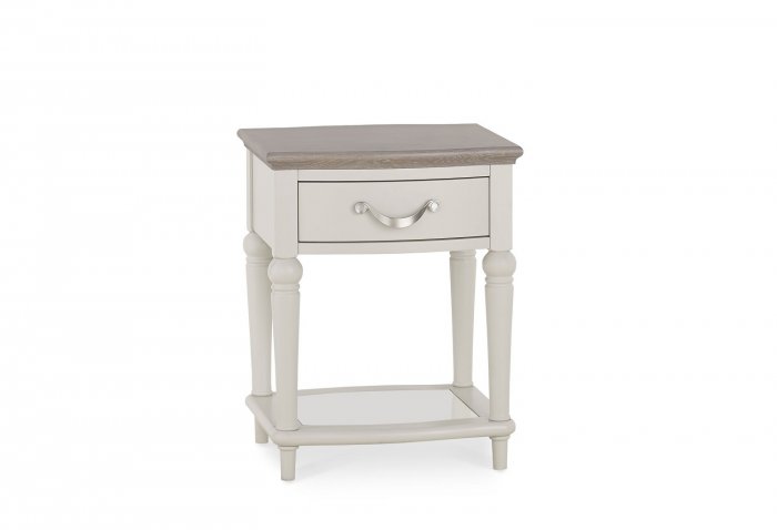 Bentley Designs Montreux Grey Washed Oak & Soft Grey Lamp Table With Drawer [6290-04]