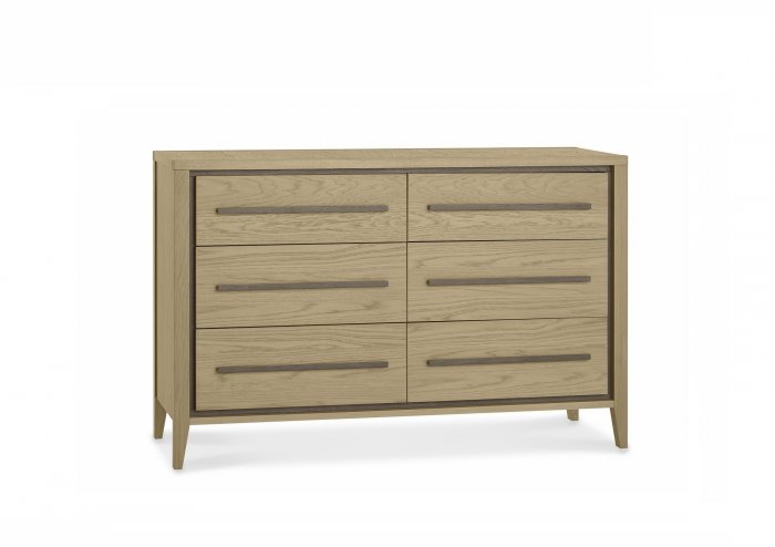 Bentley Designs Rimini Aged Oak & Weathered Oak 6 Drawer Chest [5701-79]