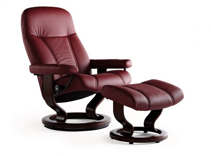 Stressless Consul Medium Recliner Chair & Footstool (Classic Base)