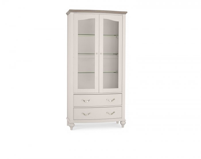 Bentley Designs Montreux Grey Washed Oak & Soft Grey Display Cabinet [6290-22]